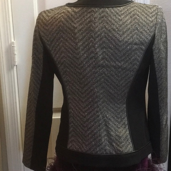 LAFAYETTE 148 NY Black KNIT BLAZER Chevron 4P - Picture 3 of 8